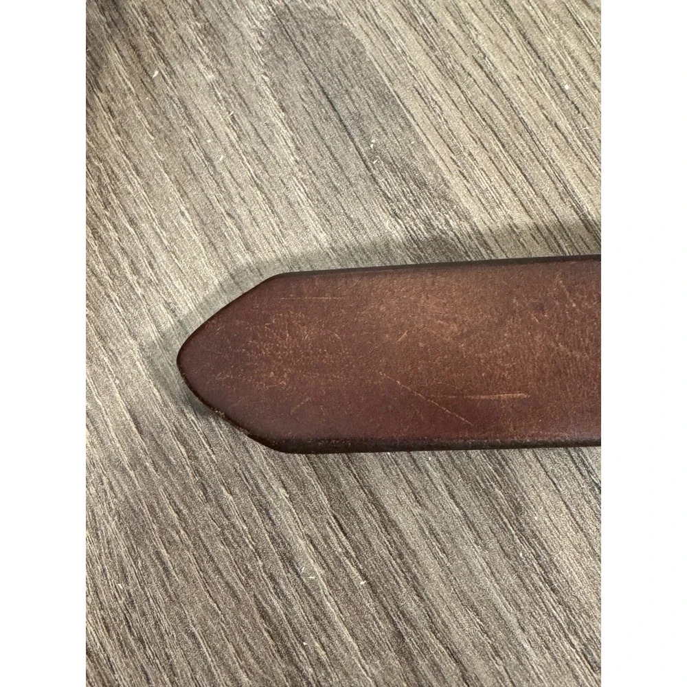 WGGH Full Grain Leather Belt 40 Inches Brown Mens Silver Buckle Work Casual‎
